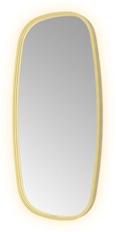 Hotbath Spiegel Hotbath &MORE 100x50 cm LED-Verlichting Spiegelverwarming Deens Ovaal Geborsteld Messing PVD