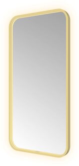 Hotbath Spiegel Hotbath &MORE 100x50 cm LED-Verlichting Spiegelverwarming Rechthoek Geborsteld Messing PVD