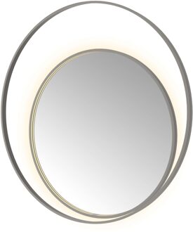 Hotbath Spiegel Hotbath &MORE 120x120 cm LED-Verlichting Spiegelverwarming Rond Deco Geborsteld Gunmetal