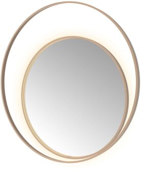 Hotbath Spiegel Hotbath &MORE 120x120 cm LED-Verlichting Spiegelverwarming Rond Deco Geborsteld Koper PVD