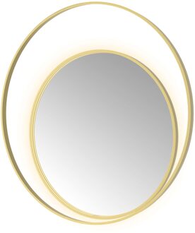 Hotbath Spiegel Hotbath &MORE 120x120 cm LED-Verlichting Spiegelverwarming Rond Deco Geborsteld Messing PVD