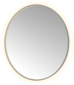Hotbath Spiegel Hotbath &MORE 120x120 cm LED-Verlichting Spiegelverwarming Rond Geborsteld Gunmetal