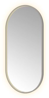 Hotbath Spiegel Hotbath &MORE 120x60 cm LED-Verlichting Spiegelverwarming Ovaal Geborsteld Gunmetal