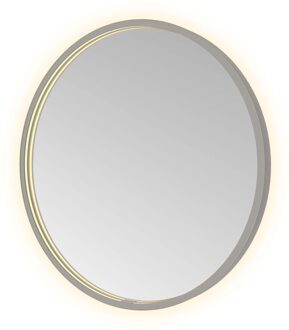Hotbath Spiegel Hotbath &MORE 60x60 cm LED-Verlichting Spiegelverwarming Rond Geborsteld Gunmetal