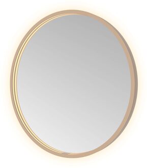 Hotbath Spiegel Hotbath &MORE 60x60 cm LED-Verlichting Spiegelverwarming Rond Geborsteld Koper PVD