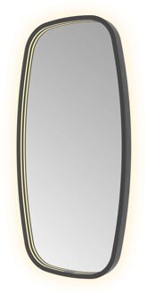 Hotbath Spiegel Hotbath &MORE 80x40 cm LED-Verlichting Spiegelverwarming Deens Ovaal Geborsteld Zwart PVD