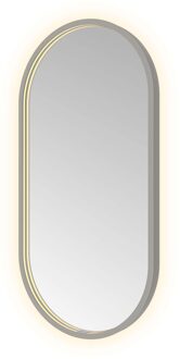 Hotbath Spiegel Hotbath &MORE 80x40 cm LED-Verlichting Spiegelverwarming Ovaal Geborsteld Gunmetal