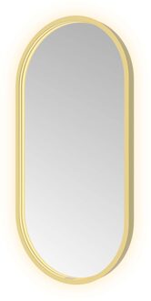 Hotbath Spiegel Hotbath &MORE 80x40 cm LED-Verlichting Spiegelverwarming Ovaal Geborsteld Messing PVD