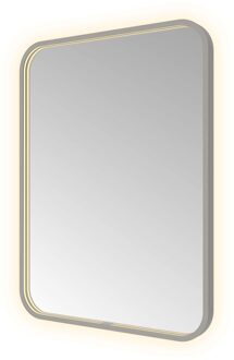 Hotbath Spiegel Hotbath &MORE 80x60 cm LED-Verlichting Spiegelverwarming Rechthoek Afgerond Geborsteld Gunmetal