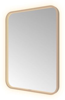 Hotbath Spiegel Hotbath &MORE 80x60 cm LED-Verlichting Spiegelverwarming Rechthoek Afgerond Geborsteld Koper PVD