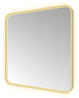 Hotbath Spiegel Hotbath &MORE 80x60 cm LED-Verlichting Spiegelverwarming Vierkant Geborsteld Messing PVD