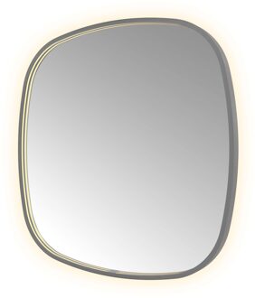 Hotbath Spiegel Hotbath &MORE 80x80 cm LED-Verlichting Spiegelverwarming Deens Ovaal Geborsteld Gunmetal