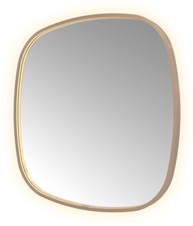 Hotbath Spiegel Hotbath &MORE 80x80 cm LED-Verlichting Spiegelverwarming Deens Ovaal Geborsteld Koper PVD