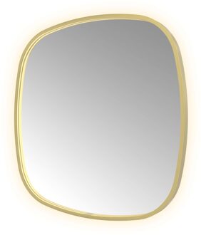 Hotbath Spiegel Hotbath &MORE 80x80 cm LED-Verlichting Spiegelverwarming Deens Ovaal Geborsteld Messing PVD