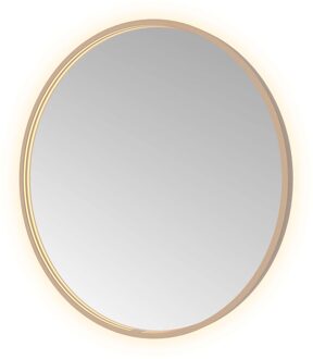 Hotbath Spiegel Hotbath &MORE 80x80 cm LED-Verlichting Spiegelverwarming Rond Geborsteld Koper PVD