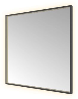 Hotbath Spiegel Hotbath &MORE 80x80 cm LED-Verlichting Spiegelverwarming Vierkant Geborsteld Zwart PVD