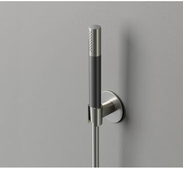 Hotbath Staafhanddouche Hotbath Cobber Met Doucheslang En Wandsteun Aansluiting Geborsteld Nikkel