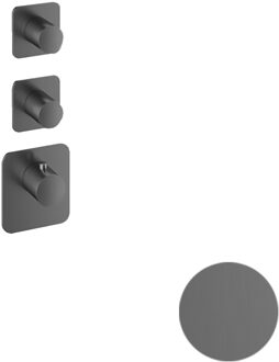 Hotbath Thermostaat Hotbath Gal High Flow met 2 Stopkranen Geborsteld Gunmetal PVD