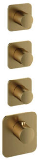 Hotbath Thermostaat Hotbath Gal High Flow met 3 Stopkranen Geborsteld Messing PVD