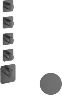 Hotbath Thermostaat Hotbath Gal High Flow met 4 Stopkranen Geborsteld Gunmetal PVD
