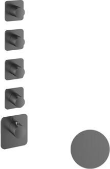 Hotbath Thermostaat Hotbath Gal High Flow met 4 Stopkranen Geborsteld Gunmetal PVD