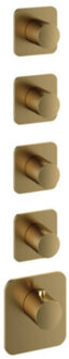 Hotbath Thermostaat Hotbath Gal High Flow met 4 Stopkranen Geborsteld Messing PVD