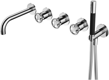 Hotbath Thermostatische Badkraan Hotbath Cobber @Work Inbouw Met 2 Stopkranen En Handdouche Met Uitloop Chroom