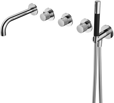 Hotbath Thermostatische Badkraan Hotbath Cobber X Inbouw Met 2 Stopkranen En Handdouche Met Uitloop Chroom