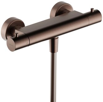 Hotbath Thermostatische Douchemengkraan Ace Met 1/2 Doucheslang Onder aansluiting 26.6 cm Geborsteld Koper PVD