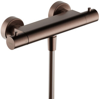 Hotbath Thermostatische Douchemengkraan Ace Met 1/2 Doucheslang Onder aansluiting 26.6 cm Geborsteld Koper PVD