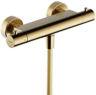 Hotbath Thermostatische Douchemengkraan Ace Met 1/2 Doucheslang Onder aansluiting 26.6 cm Geborsteld Messing PVD