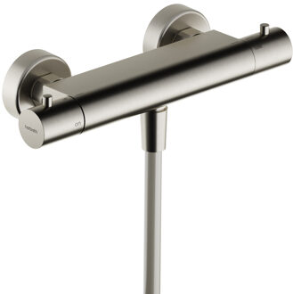 Hotbath Thermostatische Douchemengkraan Ace Met 1/2 Doucheslang Onder aansluiting 26.6 cm Geborsteld Nikkel