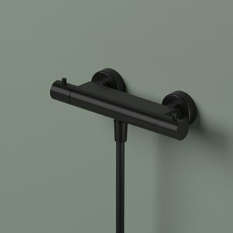 Hotbath Thermostatische Douchemengkraan Ace Met 1/2 Doucheslang Onder aansluiting 26.6 cm Geborsteld Zwart PVD