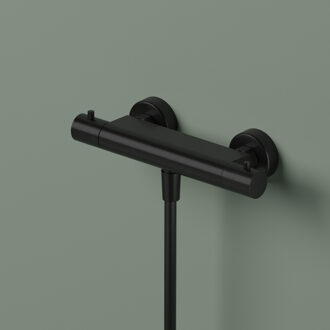 Hotbath Thermostatische Douchemengkraan Hotbath Ace Met 1/2 Doucheslang Onder aansluiting 26.6 Cm Geborsteld Zwart PVD