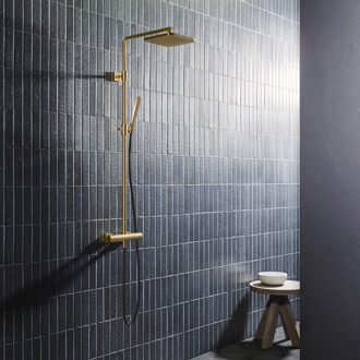 Hotbath Thermostatische Stortdoucheset Hotbath Gal 128 cm Geborsteld Messing PVD