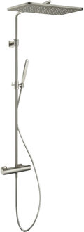 Hotbath Thermostatische Stortdoucheset Hotbath Gal 128 cm Met Hoofddouche 40 cm Geborsteld Nikkel PVD