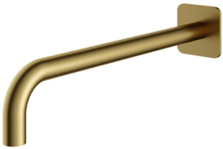 Hotbath Wandarm Hotbath Gal 40 cm Vierkant Geborsteld Messing PVD