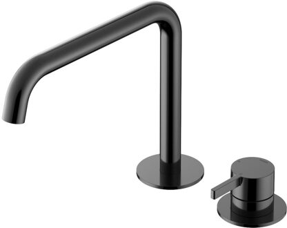 Hotbath Wastafel Mengkraan ace 2-gats Met draaibare uitloop 20 cm Gepolijst Zwart PVD