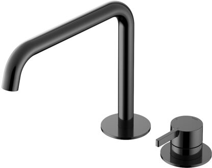 Hotbath Wastafel Mengkraan ace 2-gats Met draaibare uitloop 20 cm Gepolijst Zwart PVD