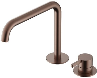 Hotbath Wastafel Mengkraan Hotbath ace 2-gats Met draaibare uitloop 20 cm Geborsteld Koper PVD