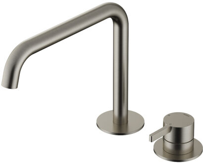 Hotbath Wastafel Mengkraan Hotbath ace 2-gats Met draaibare uitloop 20 cm Geborsteld Nikkel