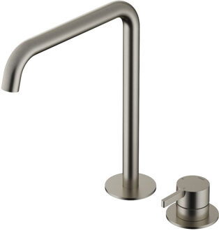 Hotbath Wastafel Mengkraan Hotbath ace 2-gats Met draaibare uitloop 28 cm Geborsteld Nikkel