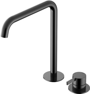 Hotbath Wastafel Mengkraan Hotbath ace 2-gats Met draaibare uitloop 28 cm Gepolijst Zwart PVD