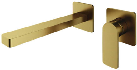 Hotbath Wastafelkraan Gal Inbouw Mengkraan 18 cm Geborsteld Messing PVD Excl. Inbouwdeel