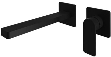 Hotbath Wastafelkraan Hotbath Gal Inbouw Mengkraan 18 cm Mat Zwart Excl. Inbouwdeel