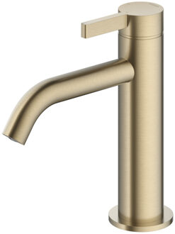 Hotbath Wastafelmengkraan Ace 1-Hendel Gebogen 15.5 cm Geborsteld Messing PVD