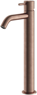 Hotbath Wastafelmengkraan Archie Zonder Waste Hoog Geborsteld Koper PVD