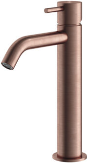 Hotbath Wastafelmengkraan Archie Zonder Waste Middel Geborsteld Koper PVD