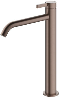 Hotbath Wastafelmengkraan Hotbath Ace 1-Hendel Gebogen 28 cm Geborsteld Koper PVD