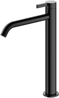 Hotbath Wastafelmengkraan Hotbath Ace 1-Hendel Gebogen 28 cm Gepolijst Zwart PVD